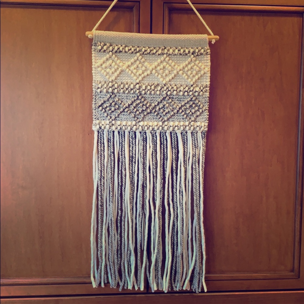 Grey and Cream Woven and Hanging Macrame